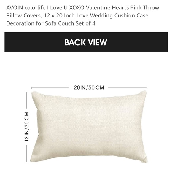 AVOIN colorlife I Love U XOXO Valentine Hearts Pink Throw Pillow Covers - Picture 5 of 6